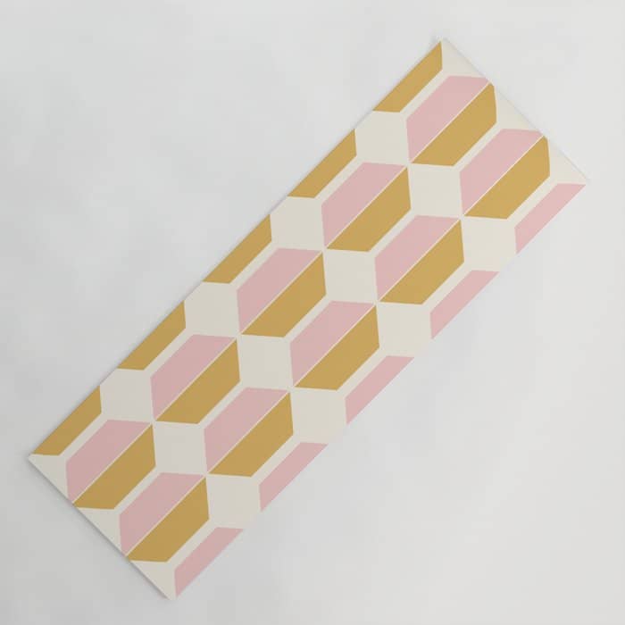 Zola Pattern Shapes - Sunrise Pink And Orange Yoga Mat