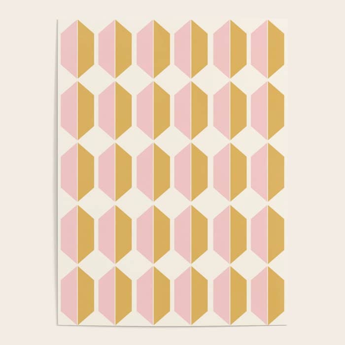 Zola Pattern Shapes - Sunrise Pink And Orange Poster