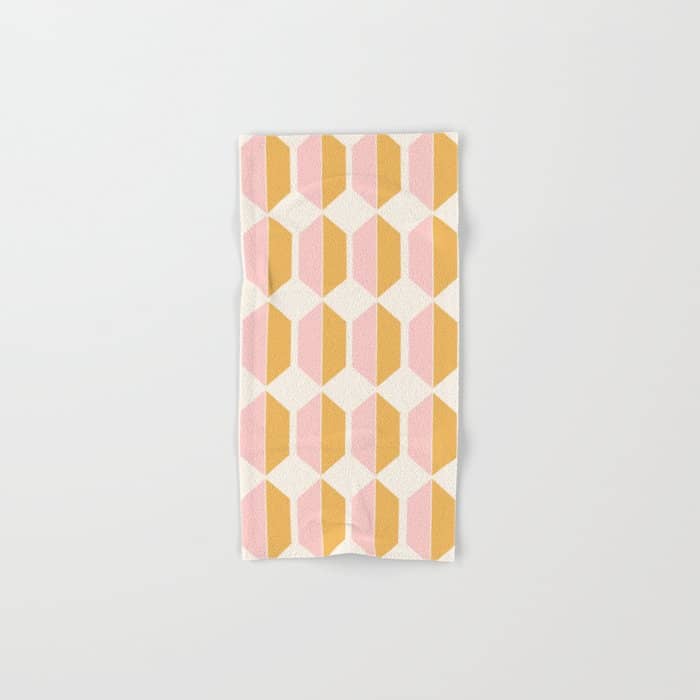 Zola Pattern Shapes - Sunrise Pink And Orange Bath Towel