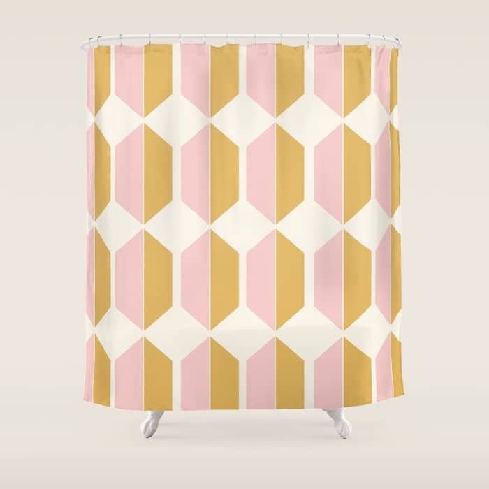 Zola Pattern Shapes - Sunrise Pink And Orange Shower Curtain