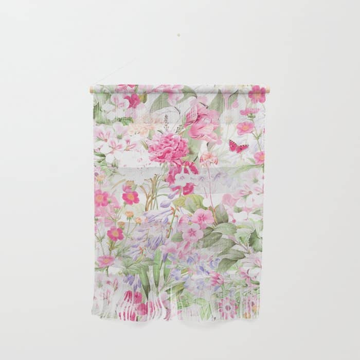 Vintage & Shabby Chic - Pastel Spring Flower Medow Wall Hanging