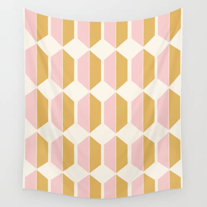 Zola Pattern Shapes - Sunrise Pink And Orange Wall Tapestry