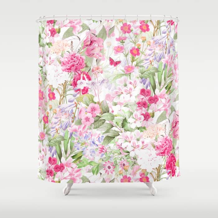 Vintage & Shabby Chic - Pastel Spring Flower Medow Shower Curtain