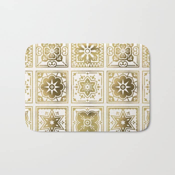 Talavera Mexican Tile - Gold Palette Bath Mat