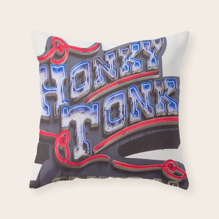 Honkytonk Central - Nashville Throw Pillow