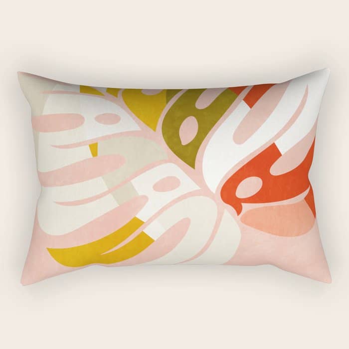 Shapes Leave Minimal Abstract Art Rectangular Pillow