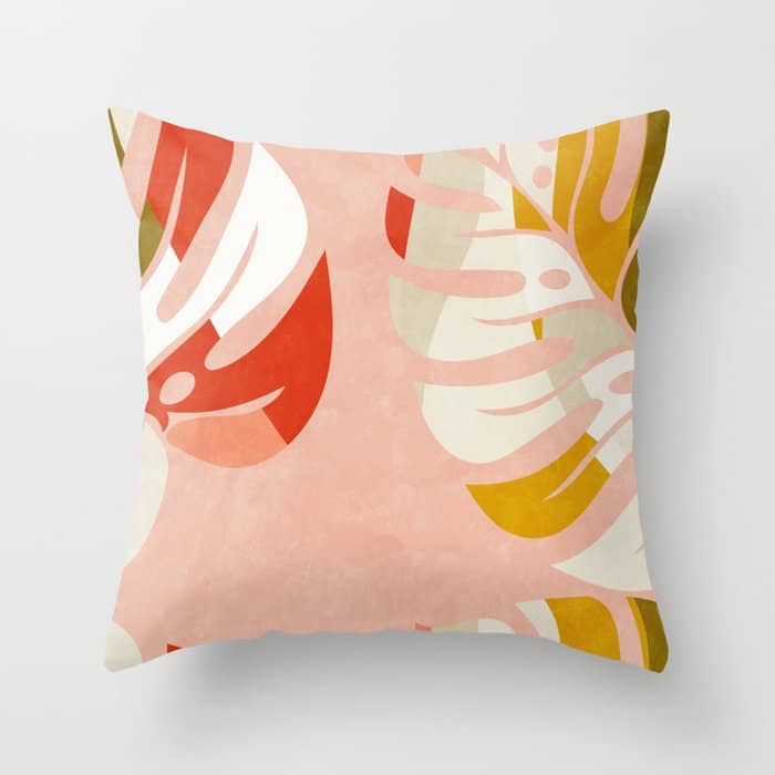 Shapes Leave Minimal Abstract Art Throw Pillow