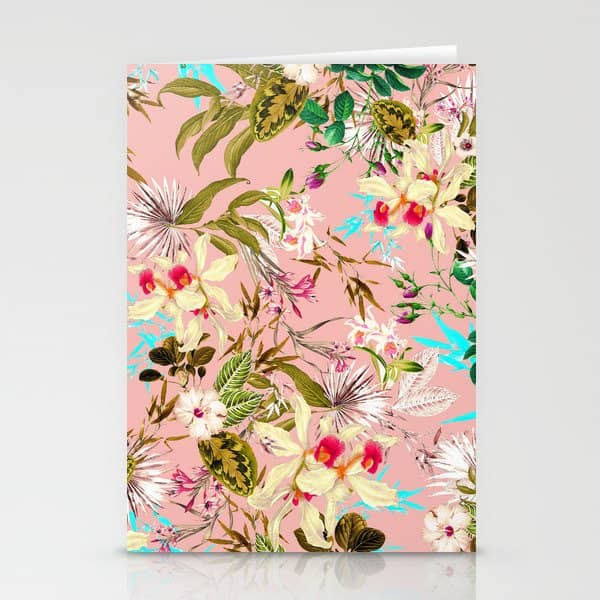 Gardenia | Vintage Botanical Nature Pattern | Blush Boho Plants Garden Floral Stationery Card