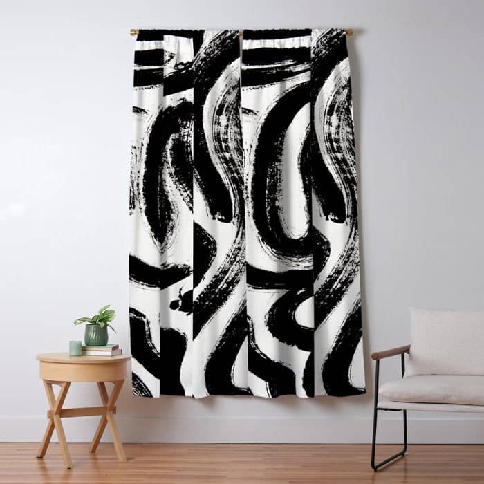 Black And White Abstract Pattern 1: A Minimal Black And White Pattern By Alyssa Hamilton Art Window Curtain