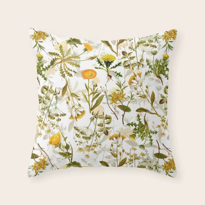 Vintage & Shabby Chic - Yellow Wildflowers Throw Pillow