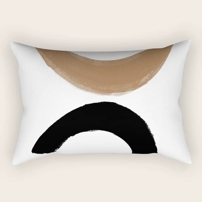 Beige And Black Collage Rectangular Pillow