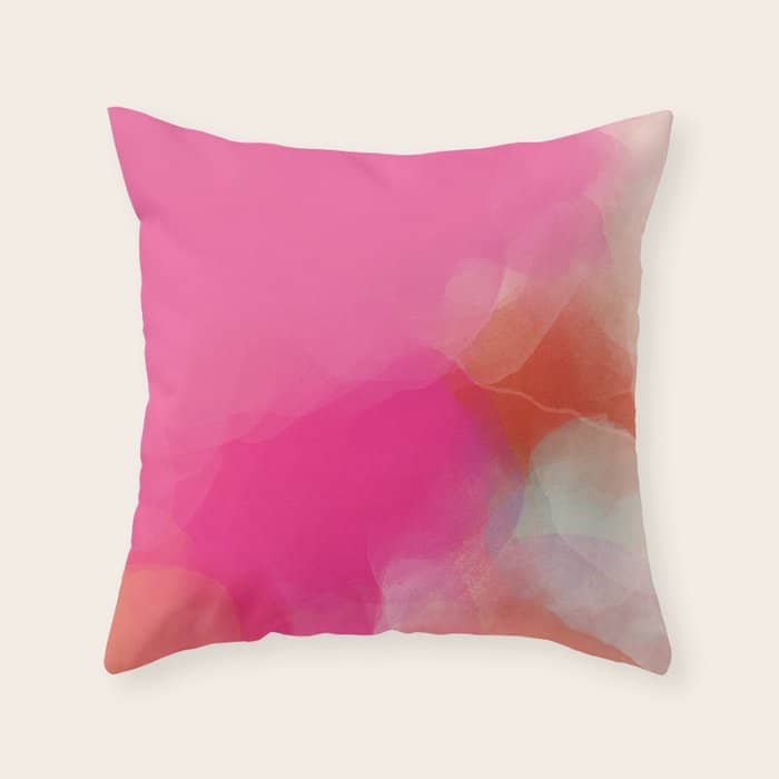 Dreamy Days In Pink Peach Aquarell Throw Pillow