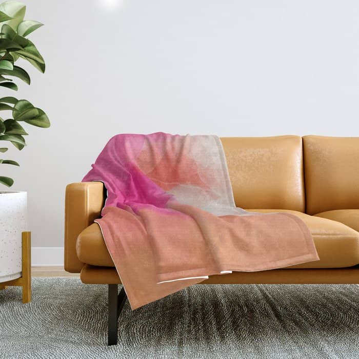 Dreamy Days In Pink Peach Aquarell Throw Blanket