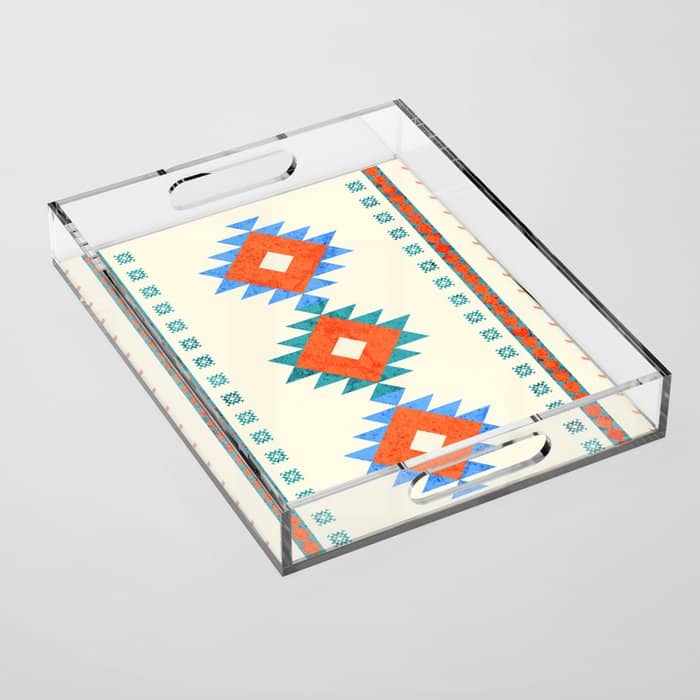 Geometry Navajo Pattern No3 Acrylic Tray