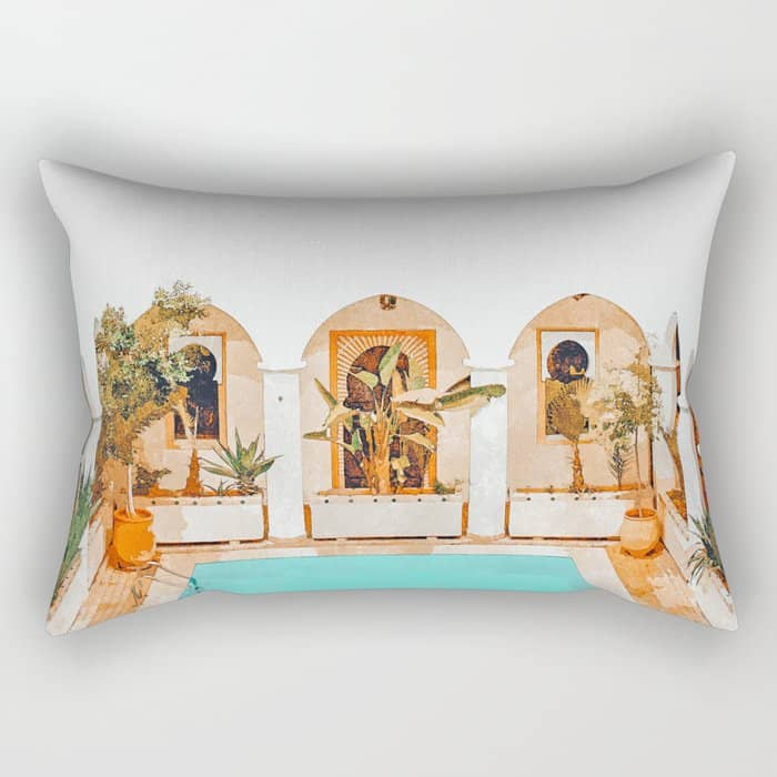 Turkish Holiday #Painting #Travel Rectangular Pillow