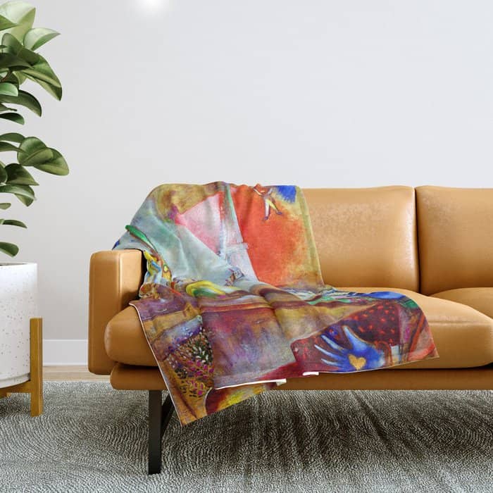 Marc Chagall Paris Through The Window Throw Blanket