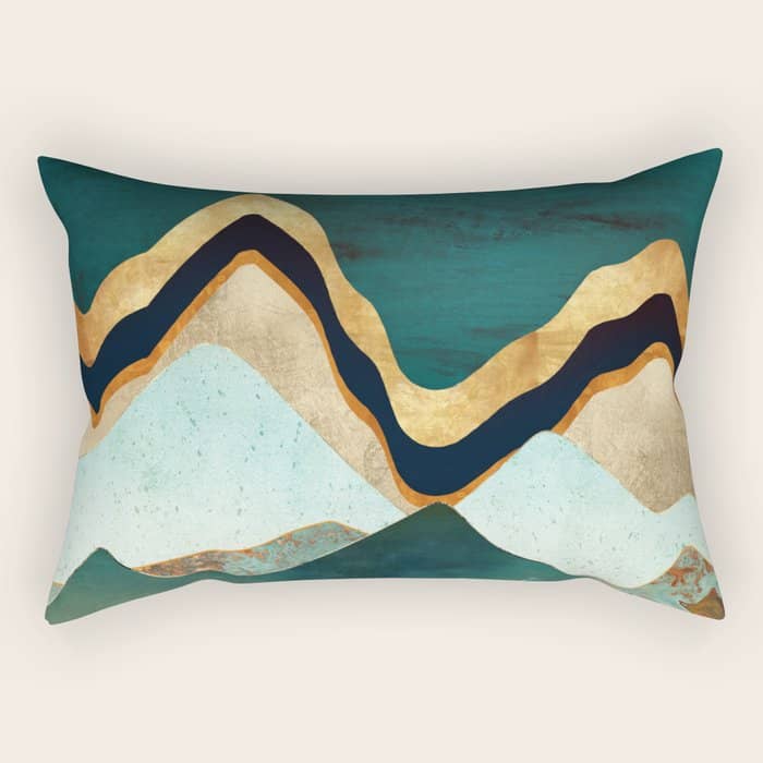 Velvet Copper Mountains Rectangular Pillow