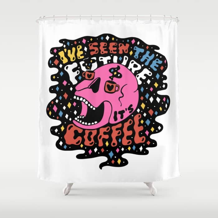 The Future Is Coffee In Color Shower Curtain