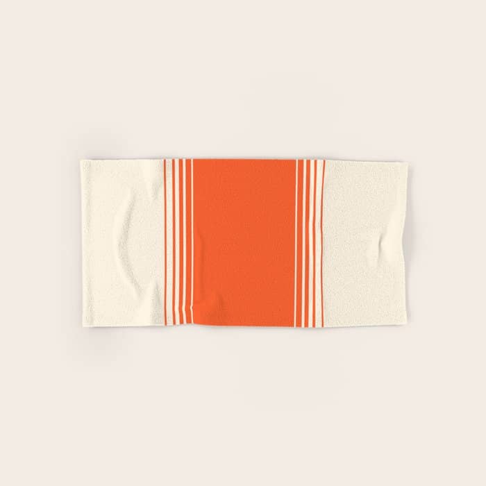 Marmalade Orange And Creme Lines Bath Towel