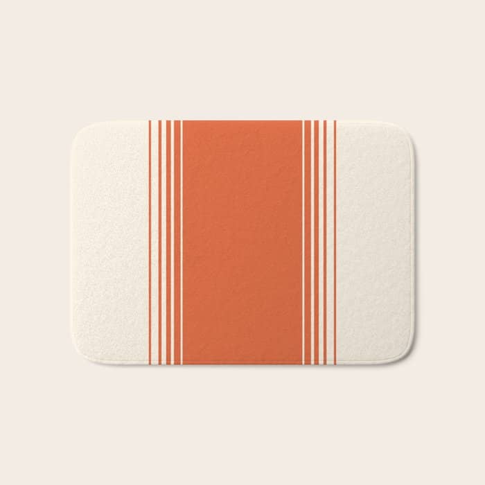 Marmalade Orange And Creme Lines Bath Mat