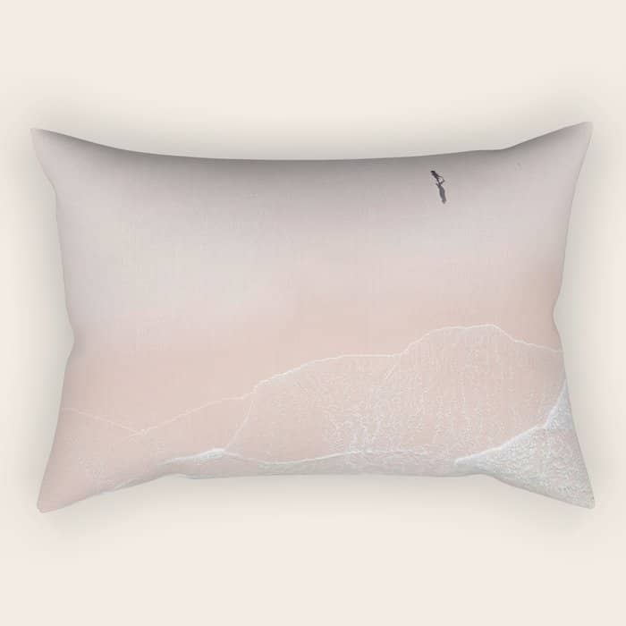 Ocean Walk Ii - Aerial Beach Photography By Ingrid Beddoes Rectangular Pillow
