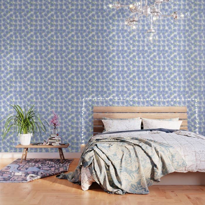 Elegant Lavender Lilac Watercolor Hydrangea Floral Wallpaper