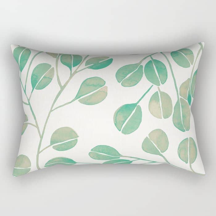 Silver Dollar Eucalyptus - Mint Palette Rectangular Pillow