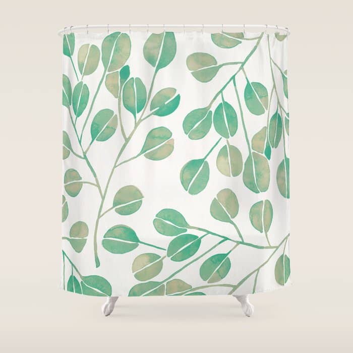Silver Dollar Eucalyptus - Mint Palette Shower Curtain