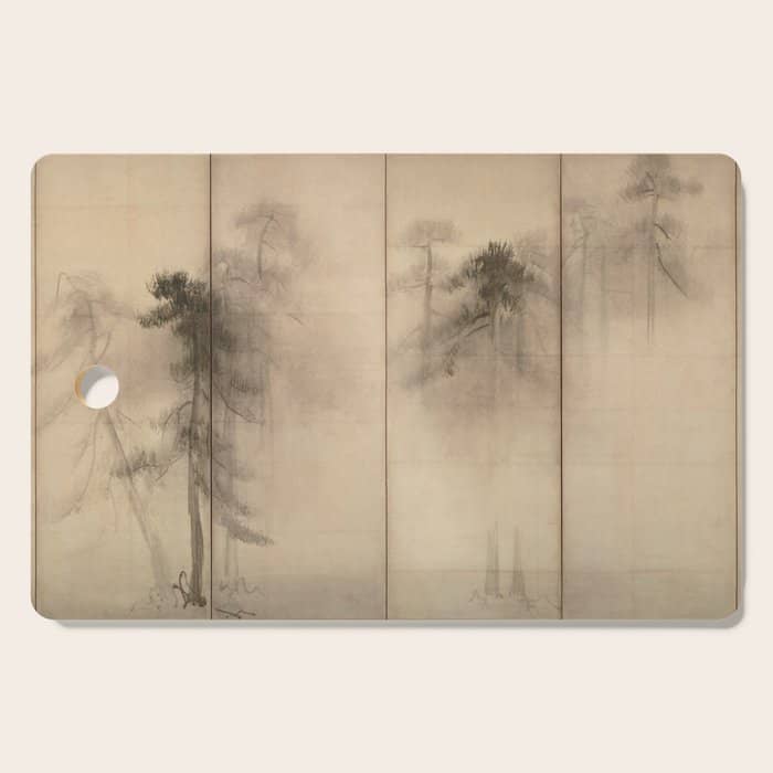 Pine Trees Six-Fold Azuchi-Momoyama Period Japanese Screen - Hasegawa Tohaku Cutting Board