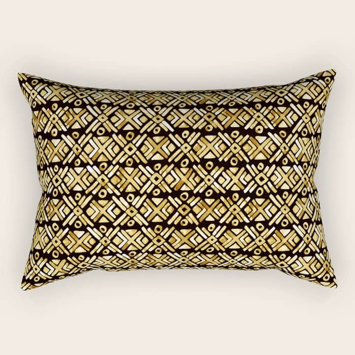 Sonoran Stripe - Midnight Gold Rectangular Pillow