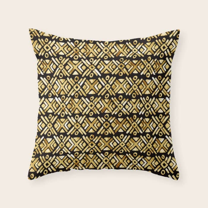 Sonoran Stripe - Midnight Gold Throw Pillow