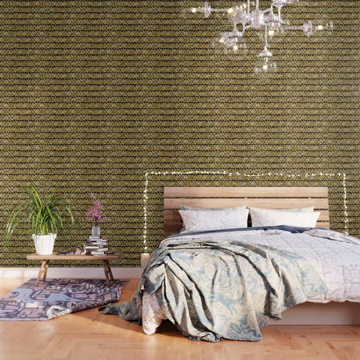 Sonoran Stripe - Midnight Gold Wallpaper