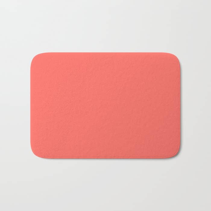 Living Coral - Solid Color Collection Bath Mat