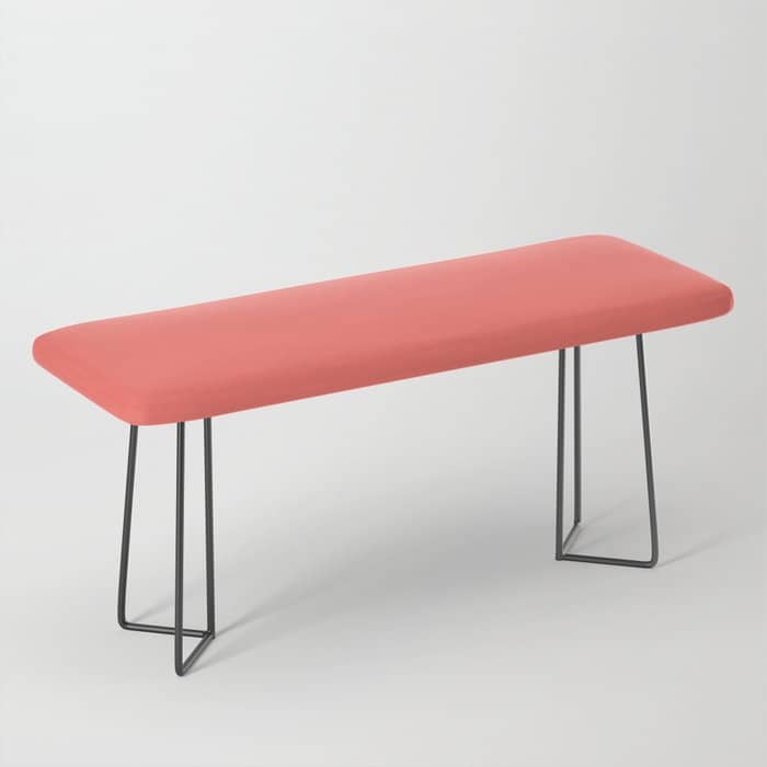 Living Coral - Solid Color Collection Bench