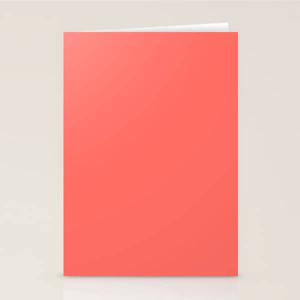 Living Coral - Solid Color Collection Stationery Card