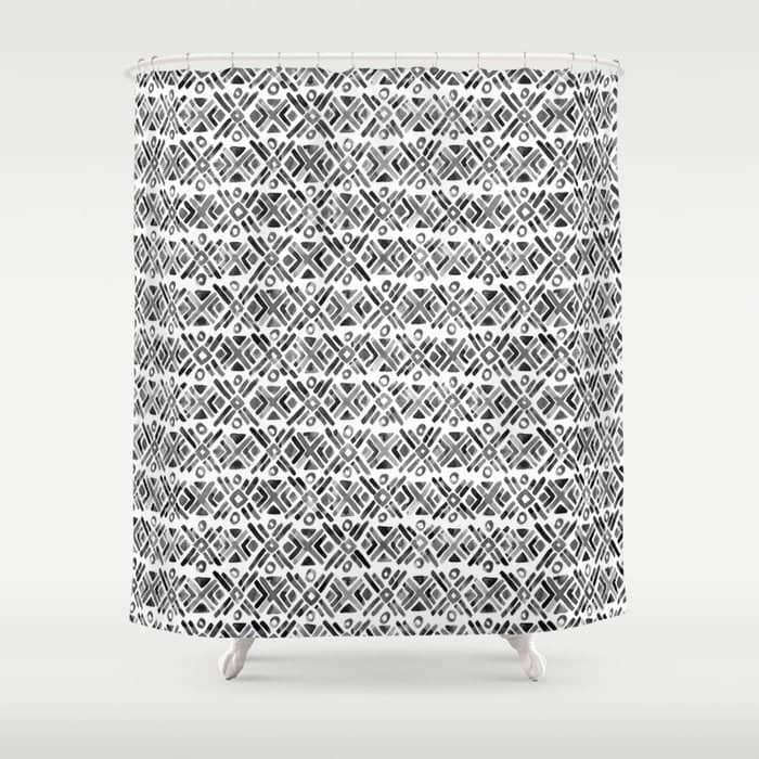 Sonoran Stripe - Black&White Shower Curtain