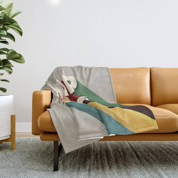 Hip Hop - Retro Typography Throw Blanket