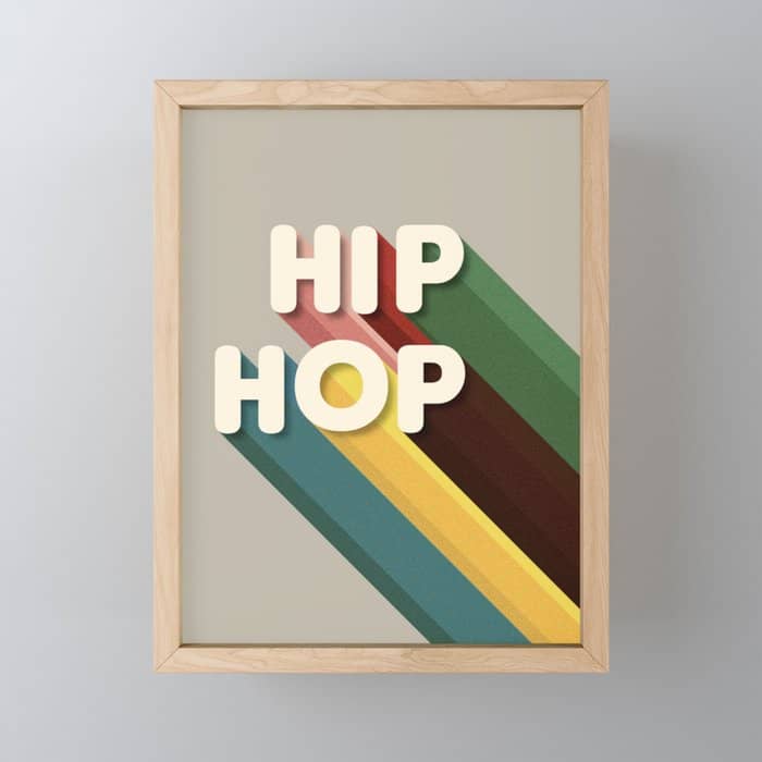 Hip Hop - Retro Typography Mini Art Print