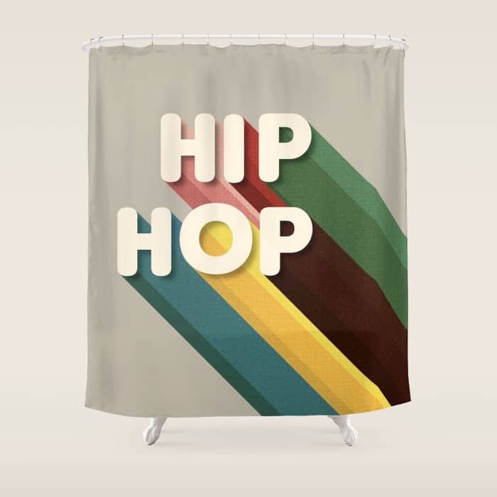 Hip Hop - Retro Typography Shower Curtain