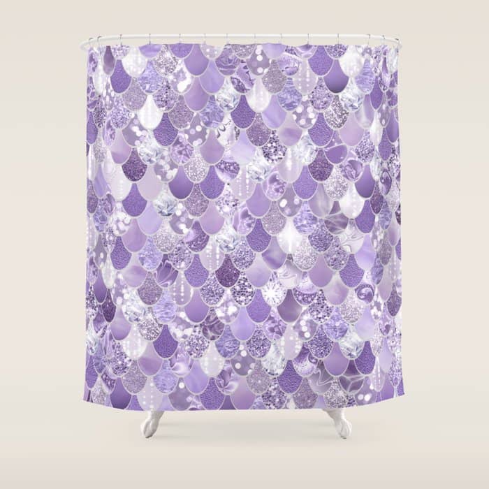 Mermaid Scales, Aesthetic Purple Shower Curtain