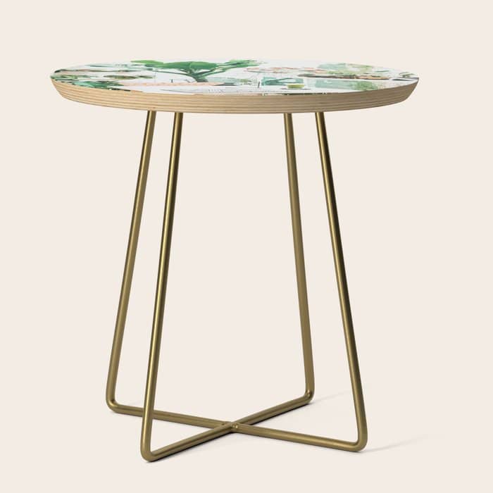 Junglow, Urban Jungle Botanical Home Decor, Tropical Plants Interior Design Plant Lady Painting Side Table