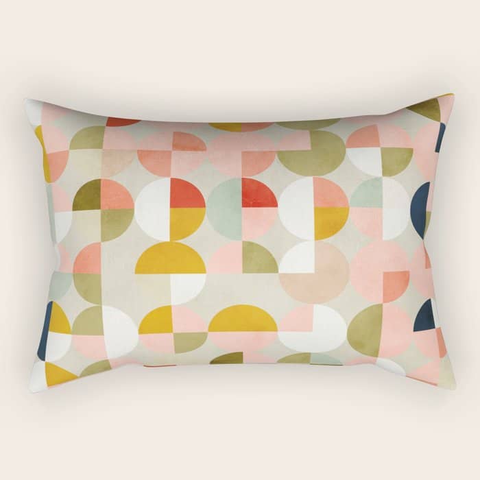 Shapes Mid Century Modern Abstract Rectangular Pillow