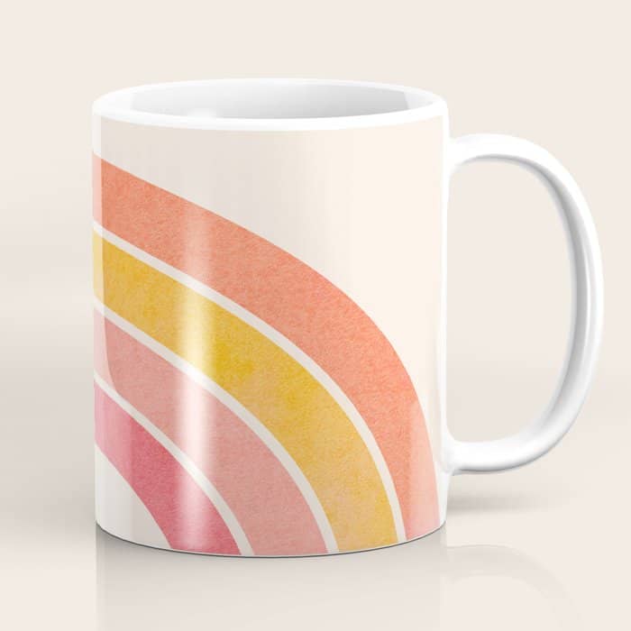 Whimsical Vintage Rainbow Waves Coffee Mug
