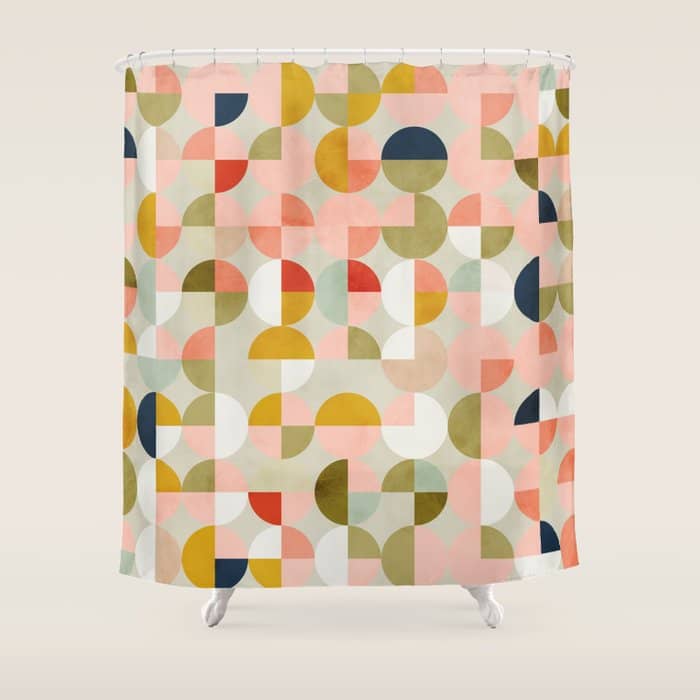 Shapes Mid Century Modern Abstract Shower Curtain