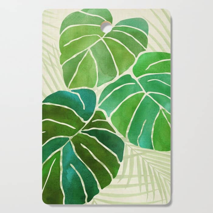 Tropical Plants Monstera Leaf Cutting Board
