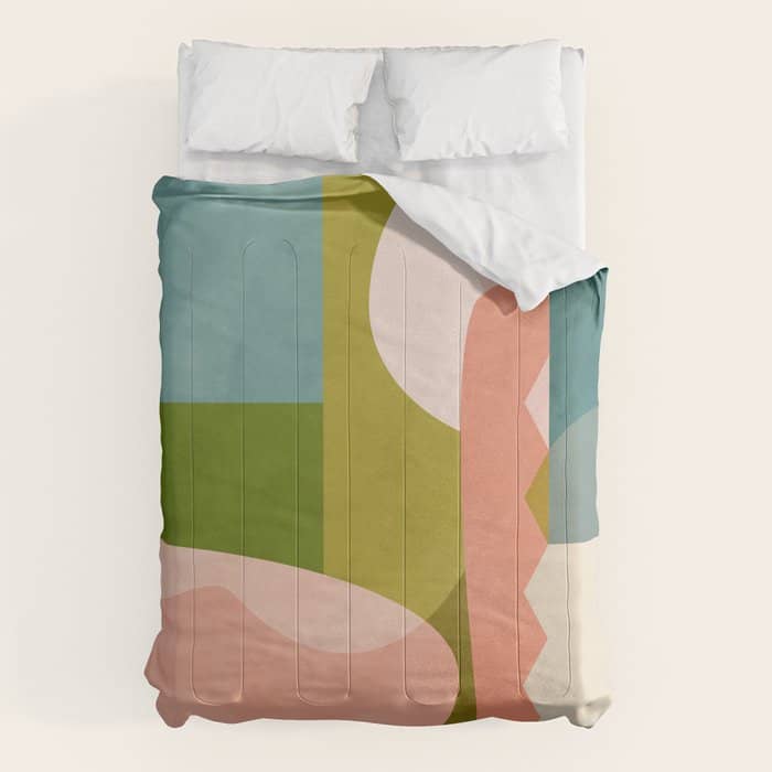 Shapes Geometry Art Mid Century Comforter
