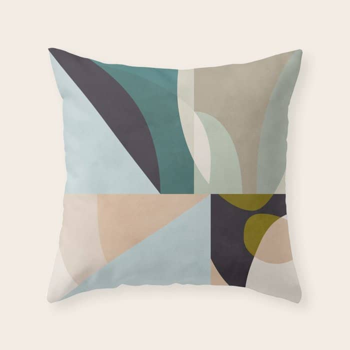 Shapes Geometric Art Mid Century Throw Pillow