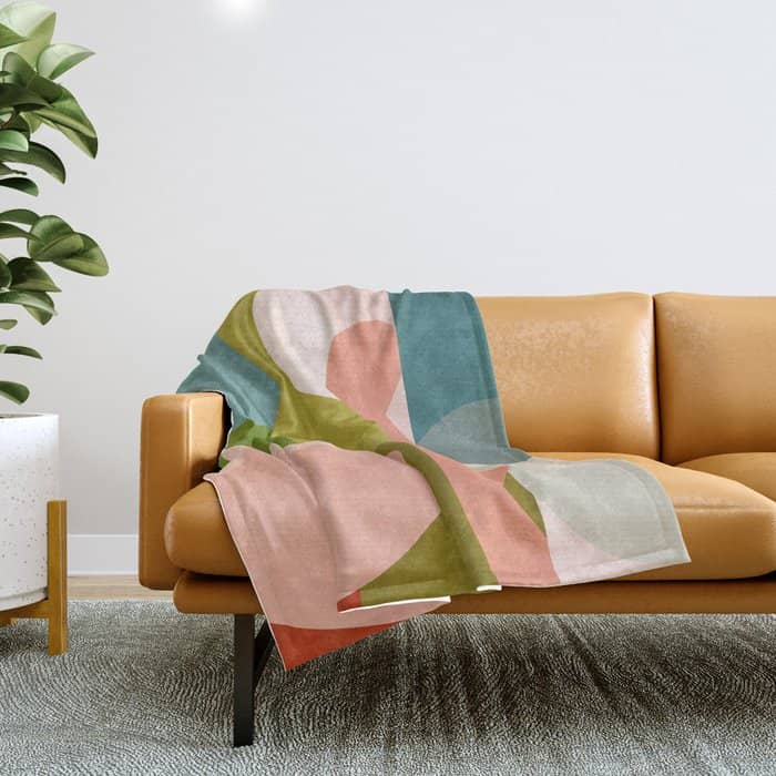 Shapes Geometry Art Mid Century Throw Blanket