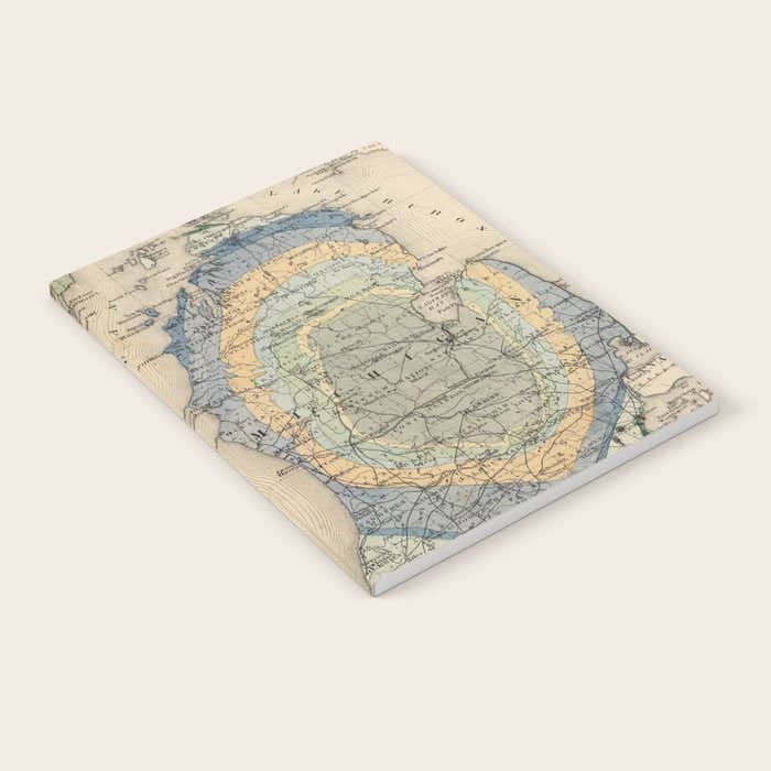 Vintage Michigan Geology Map (1873) Notebook