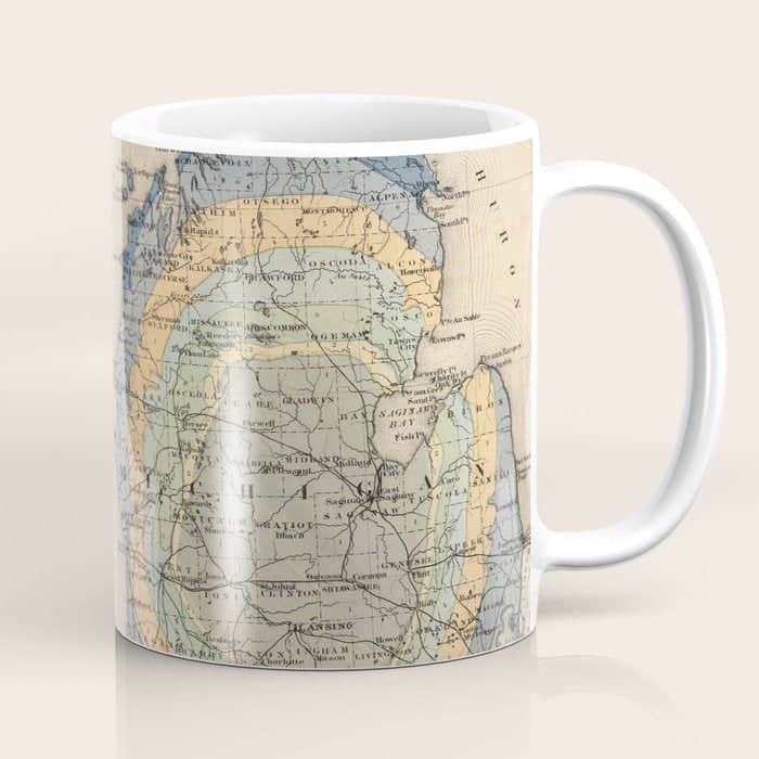 Vintage Michigan Geology Map (1873) Coffee Mug